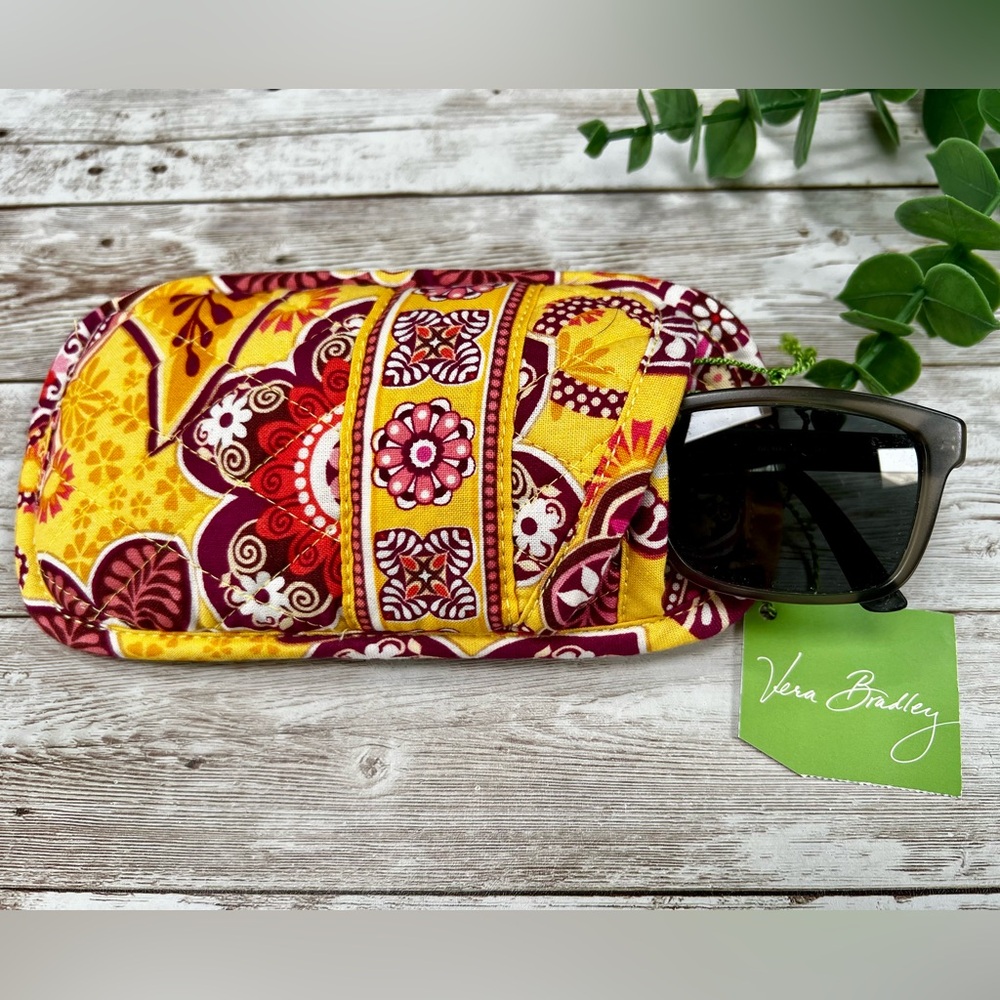 Vera Bradley Padded Floral Bali Gold Double Eye Glasses Case NEW WITH TAGS